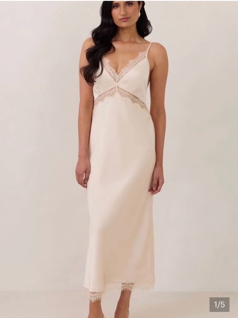 Park & Fifth Cream Lace-Trim Slip